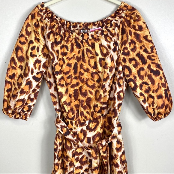 KATE SPADE Leopard Cheetah Panther Puff Sleeve Midi Dress Women - Picture 7 of 12
